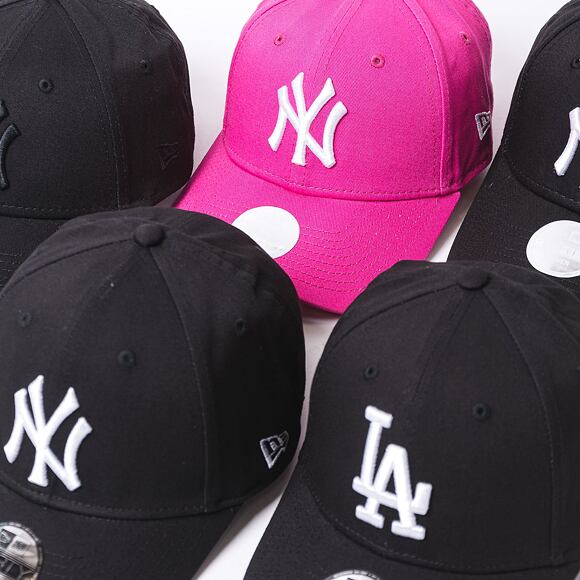 Dětská kšiltovka New Era 9FORTY MLB Kids League Essential Los Angeles Dodgers Strapback Black/White