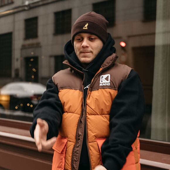 Vesta Karl Kani OG Block Puffer Vest dark orange/sand/brown