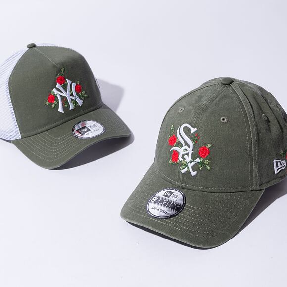 Kšiltovka New Era 9FORTY MLB Flower Chicago White Sox New Olive