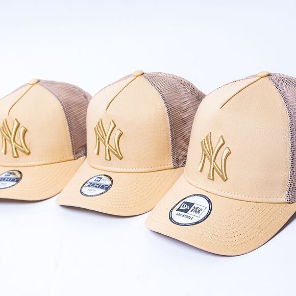 Dětská kšiltovka New Era 9FORTY Kids A-Frame Trucker MLB Tonal Mesh New York Yankees Oat Milk