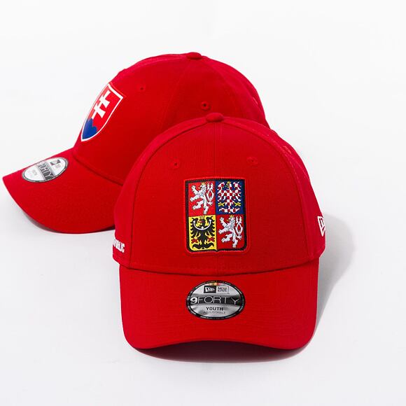Dětská Kšiltovka New Era 9FORTY Kids National Team - Czech Republic Scarlet