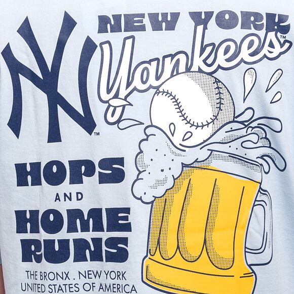 Triko New Era - MLB Food Graphic Oversized Tee - NY Yankees - Pastel Blue