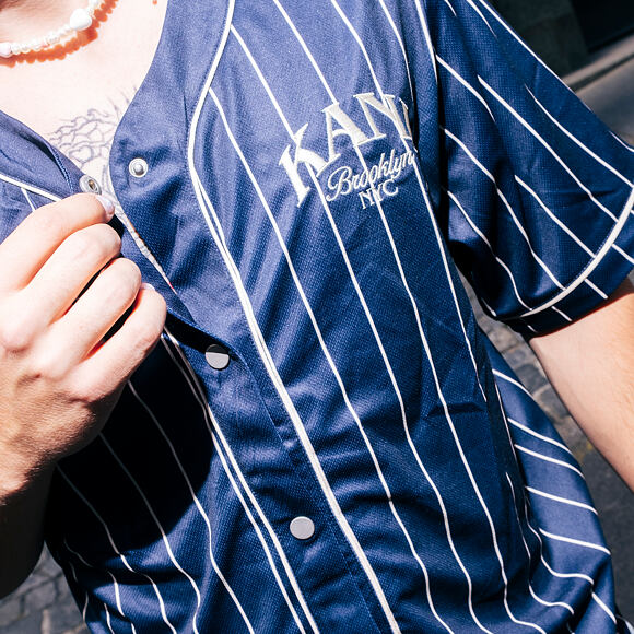 Dres Karl Kani - Kani Pinstripe Baseball Jersey - Blue