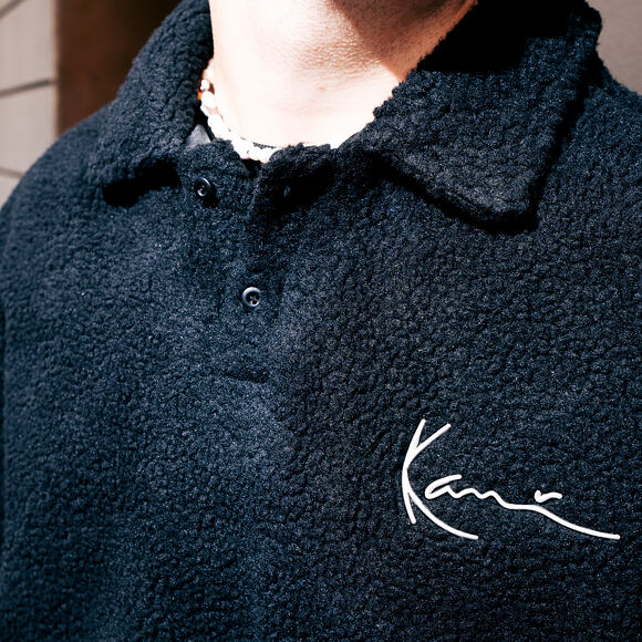 Mikina Karl Kani - Metal Signature Teddy Polo Black