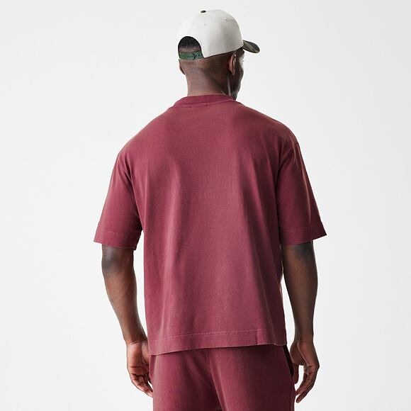 Triko New Era - Branded Washed Oversized Tee - Burgundy