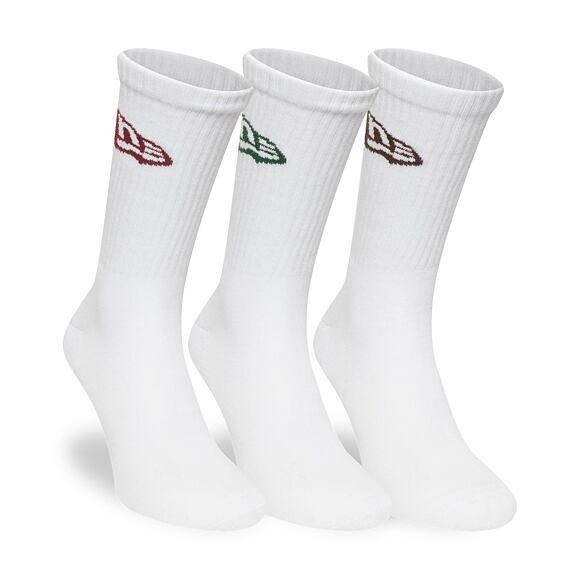 Ponožky New Era - Flag Crew Socks 3pk - White