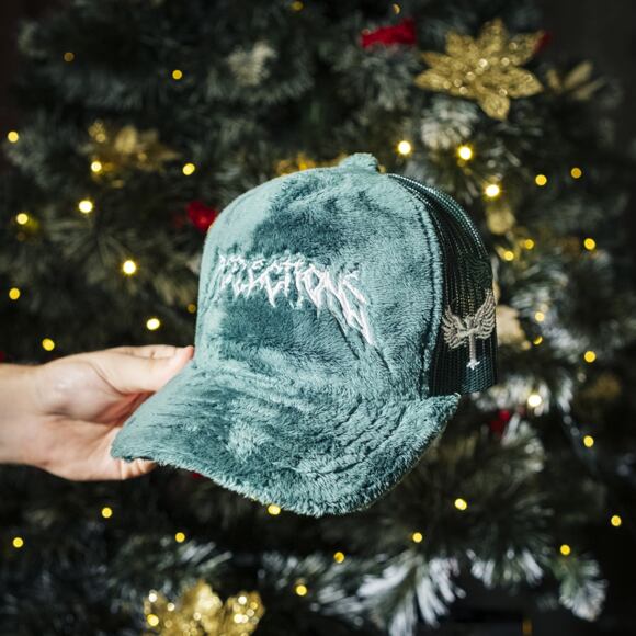 Kšiltovka Reflection Luxury Fuzzy Trucker - Bottle Green/ White