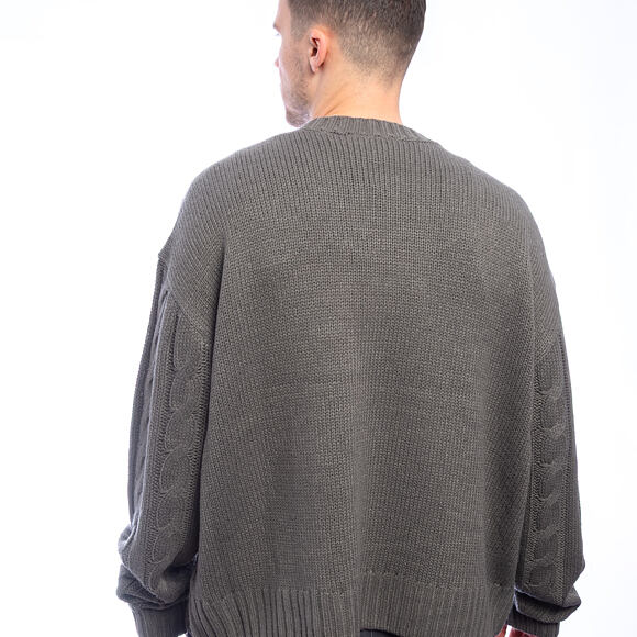 Svetr Karl Kani Og Cable Knit Os Sweater Grey