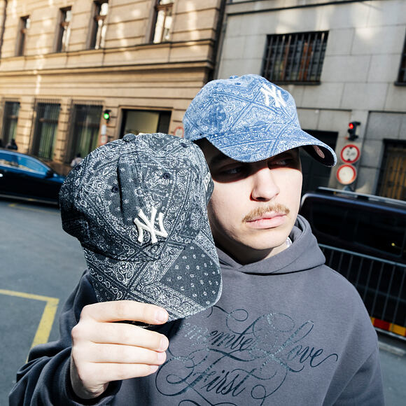 Kšiltovka New Era - MLB Washed Paisley 9TWENTY - NY Yankees - Black