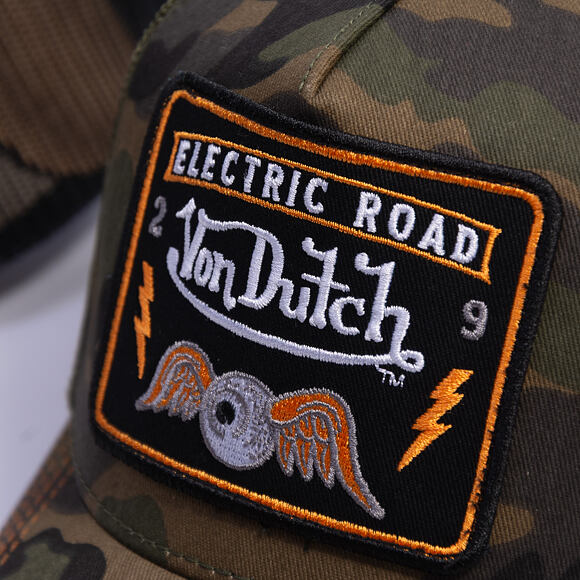 Kšiltovka Von Dutch - Trucker - Electric Road Green Camo