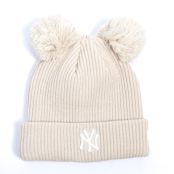 Dámský Kulich New Era - MLB Double Pom Beanie - NY Yankees - Stone