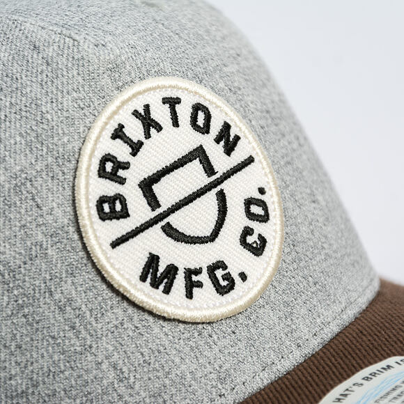 Kšiltovka Brixton - Crest C Mp Snapback - Heather Grey/Pinecone Brown