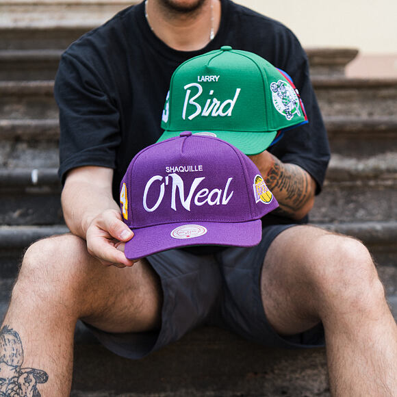 Kšiltovka Mitchell & Ness - Player Script Hwc - NBA - Los Angeles Lakers - Shaquille O'Neal - Purple