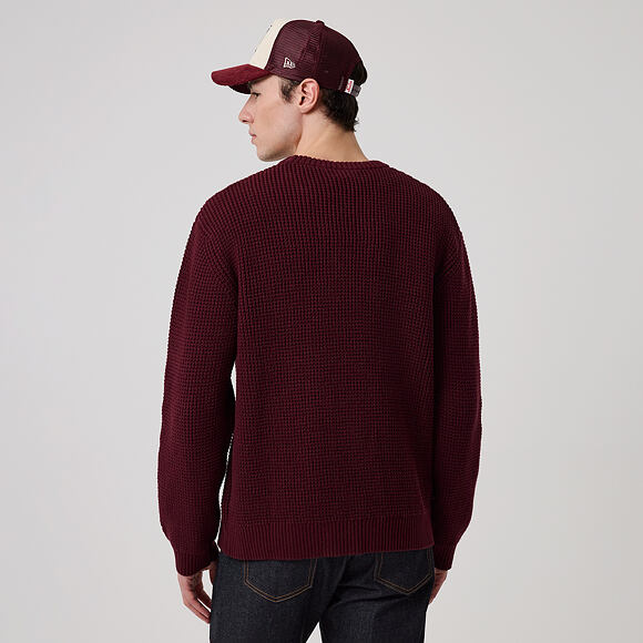 Mikina New Era - MLB Waffle Knit Crew - NY Yankees - Maroon