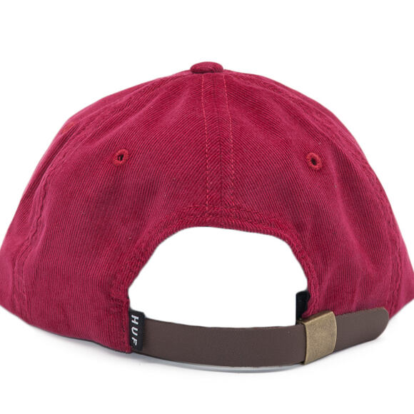 Kšiltovka HUF Cord Script 6 panel Ruby Strapback