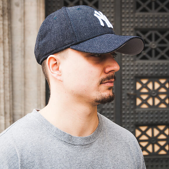Kšiltovka New Era Heather Team Essential New York Yankees Heather Navy 9FORTY Strapback