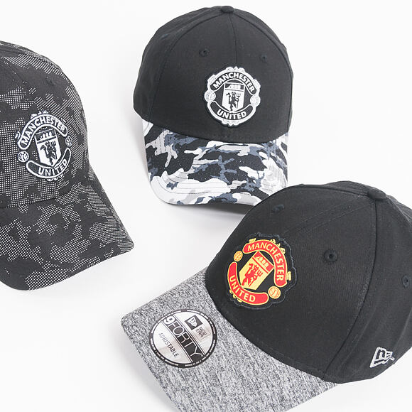 Kšiltovka New Era Vize Adjustable Marl Manchester United 9FORTY Black Strapback