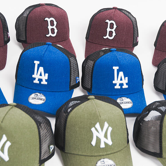 Dětská Kšiltovka New Era Seas Heather Aframe Trucker Los Angeles Dodgers 9FORTY Youth Heather Light 