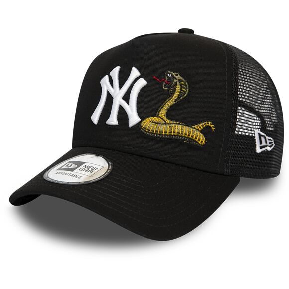 Kšiltovka New Era 9FORTY New York Yankees A-Frame Twine Trucker Black