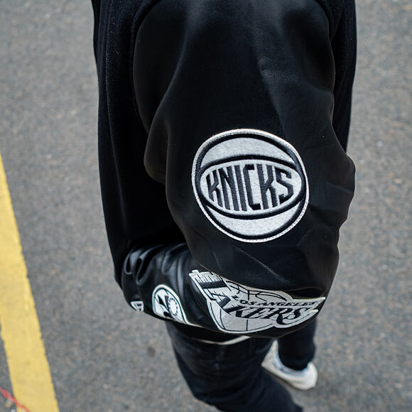 Bunda New Era NBA Patch Varsity Jacket 6 Teams Black