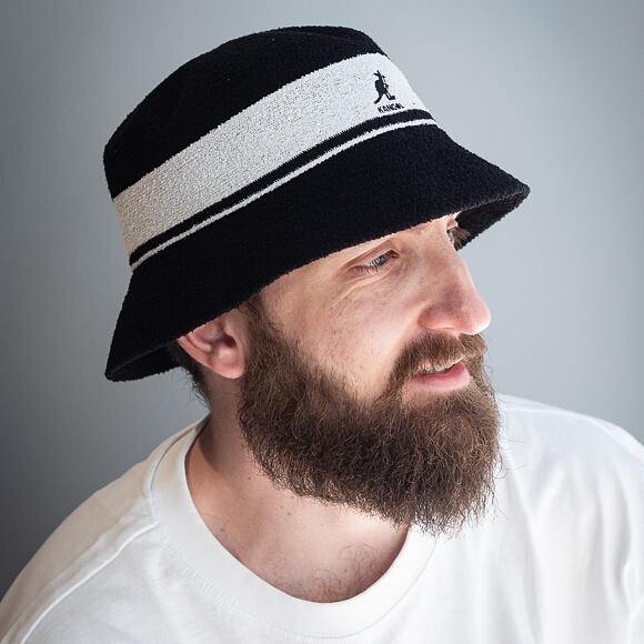 Klobouk Kangol Bermuda Stripe Bucket Black