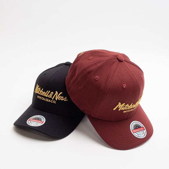 Kšiltovka Mitchell & Ness Pinscript Redline Snapback Branded Burgundy / Gold