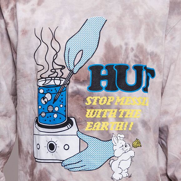 Triko HUF Mess Tiedye Longsleeve Black