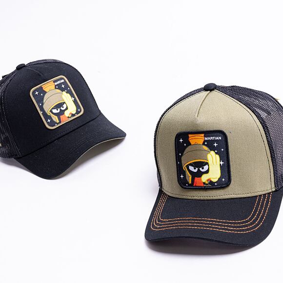 Kšiltovka Capslab Looney Tunes - Marvin The Martian Trucker Olive / Black