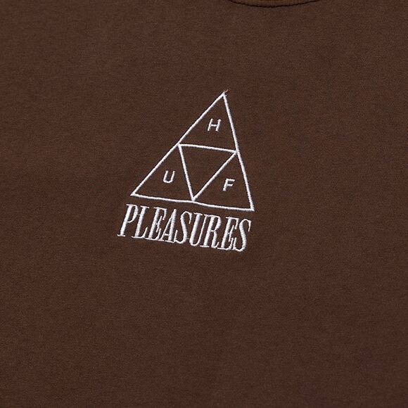 Triko HUF × Pleasures  Dyed T-Shirt Brown