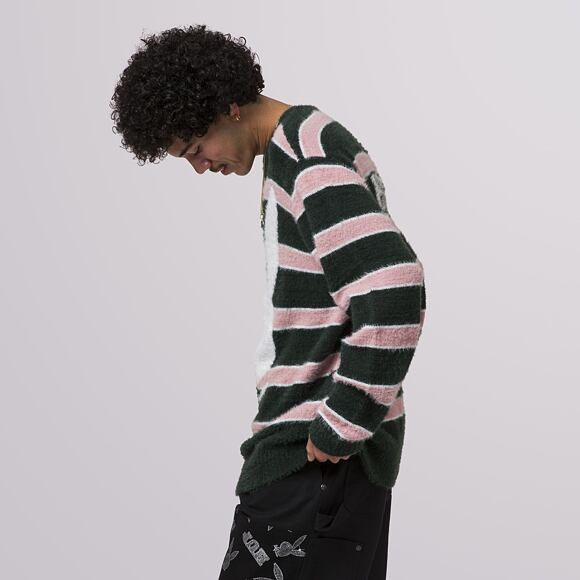 Pletený svetr HUF Playboy Faux Mohair Sweater Green