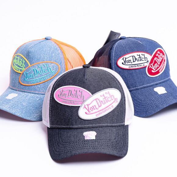 Kšiltovka Von Dutch Russel Trucker Denim Black Denim/White