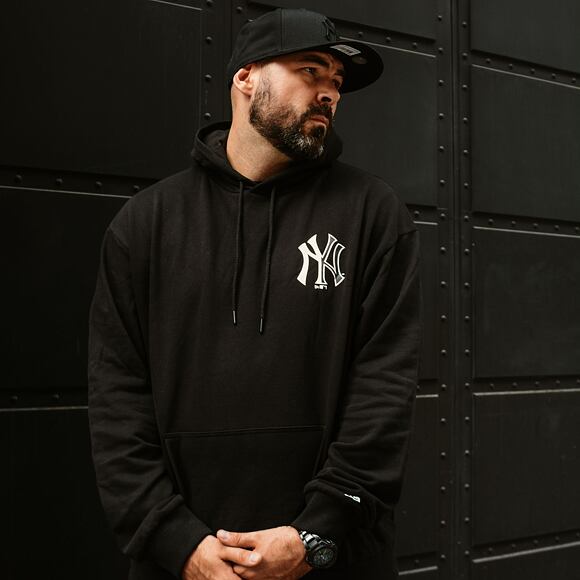 Mikina New Era MLB Half Logo Oversized Hoody New York Yankees Black/White