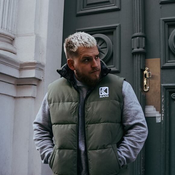 Vesta Karl Kani OG Reversible Paisley Puffer Vest black/military green