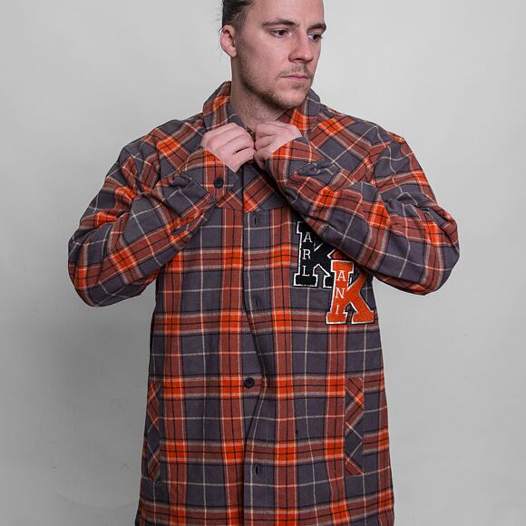 Košile Karl Kani Chest Signature Heavy Flannel Overshirt cognac