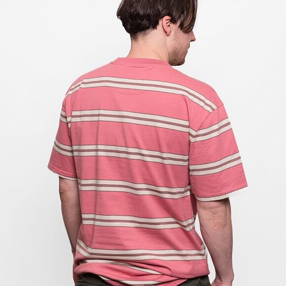 Triko Karl Kani Retro Stripe Tee rose/brown/light sand