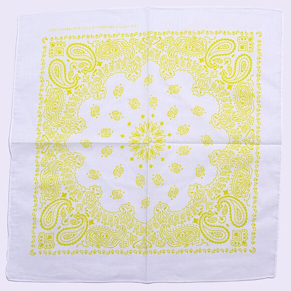 Šátek Urban Classics Bandana White/Yellow