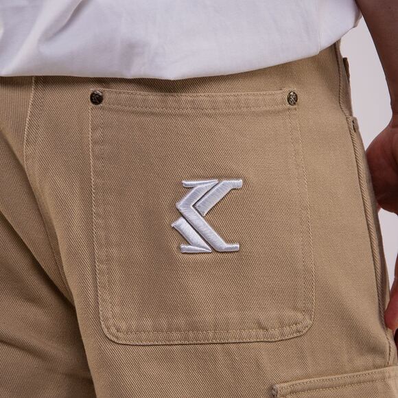 Kraťasy Karl Kani Small Signature Washed Cargo Shorts taupe