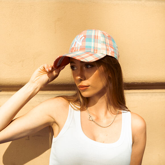 Dámská Kšiltovka New Era - MLB Check 9FORTY - NY Yankees - Pink Lift / White