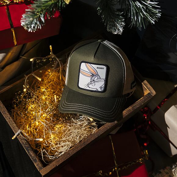 Kšiltovka Capslab - Trucker Looney Tunes - Bugs Bunny - Olive / White