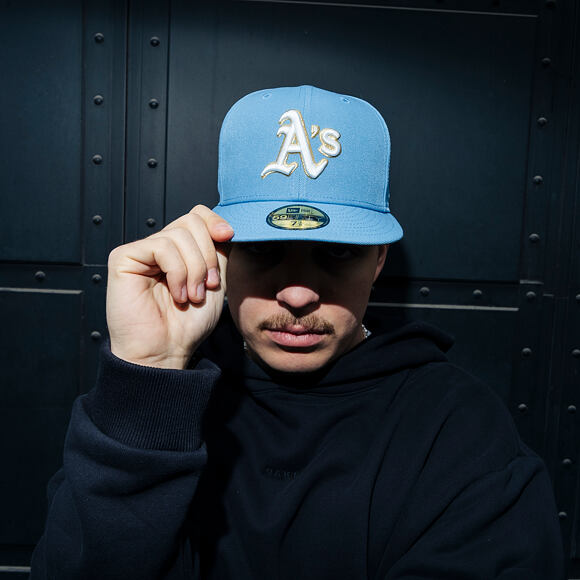 Kšiltovka New Era - MLB Seasonal 59FIFTY - Oakland Athletics - Sky Blue / Pink UV