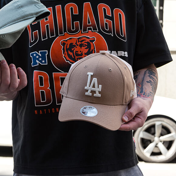 Dámská Kšiltovka New Era - MLB Linen 9FORTY - LA Dodgers - Camel