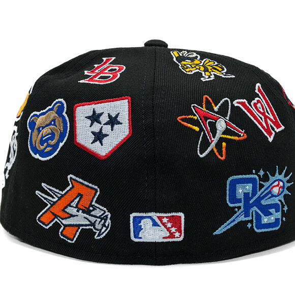 Kšiltovka New Era - MiLB All Over Logo 59FIFTY - Black