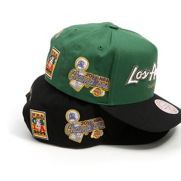 Kšiltovka Mitchell & Ness - NBA - La Script 2.0 - Los Angeles Lakers - Green/Black