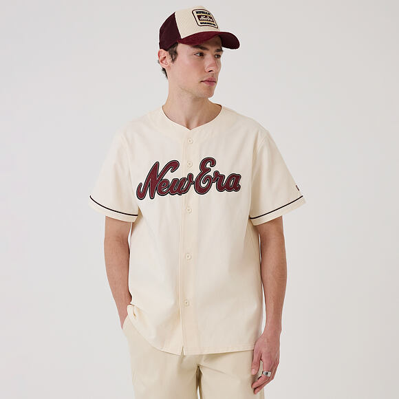Triko New Era - Branded Straight Hem Jersey - Off White