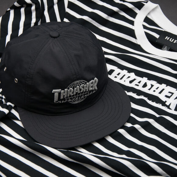 Triko s Dlouhým Rukávem HUF Thrasher Stripe Black