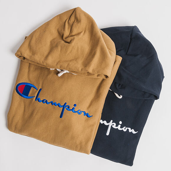 Mikina S Kapucí Champion Classic Logo Hooded Sweatshirt Brown