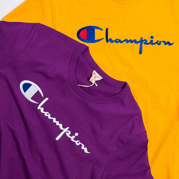 Triko Champion Crewneck T-Shirt Classic Logo Yellow