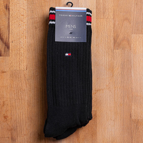 Ponožky Tommy Hilfiger Iconic Sock Sports 2 Pair Black 372020001 200