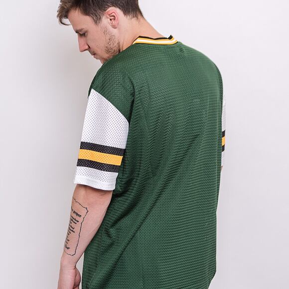 Triko New Era NFL Stripe Sleeve Oversized Tee Green Bay Packers Cilantro Green