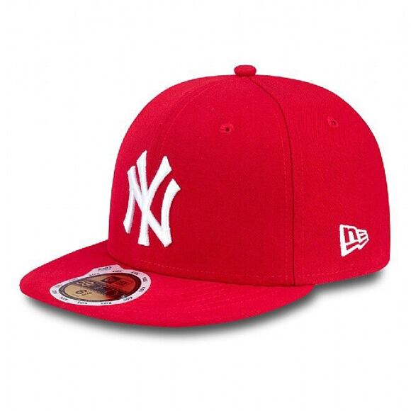 Dětská kšiltovka NEW ERA 59FIFTY Kids MLB League Basic New York Yankees Fitted Scarlet / White